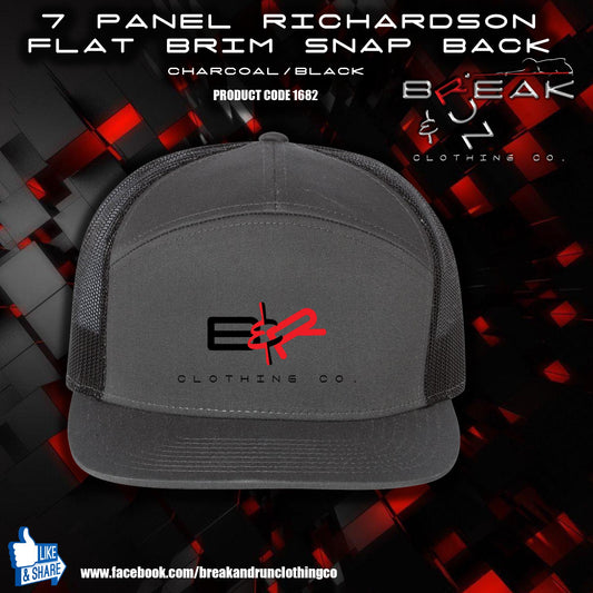Richardson Seven-Panel Embroidered Trucker Cap Charcoal/Black - 16802