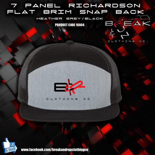 Richardson Seven-Panel Embroidered Trucker Cap Heather Grey/Black - 16804