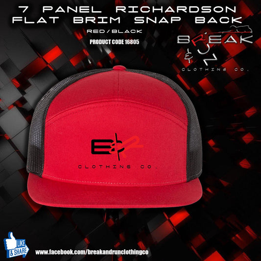 Richardson Seven-Panel Embroidered Trucker Cap Red/Black - 16805