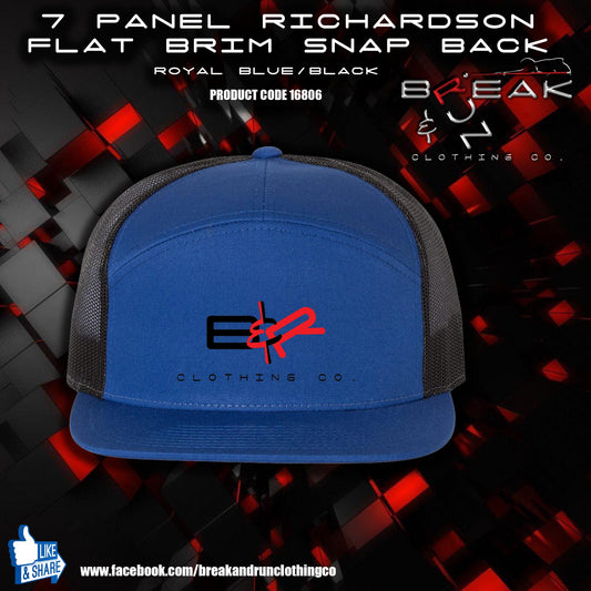 Richardson Seven-Panel Embroidered Trucker Cap Royal Blue/Black - 16806