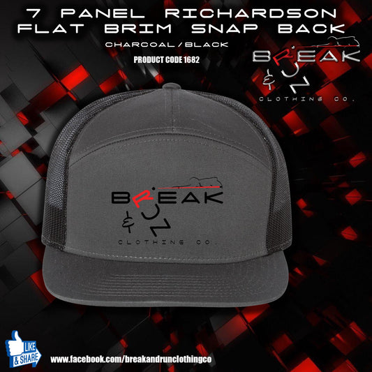 Richardson Seven-Panel Embroidered Trucker Cap Charcoal/Black - 1682