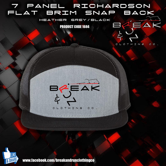 Richardson Seven-Panel Embroidered Trucker Cap Heather Grey/Black - 1684